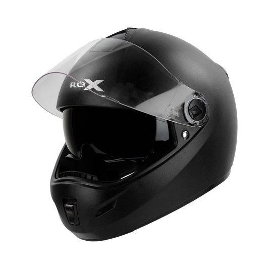 Steelbird SBH-34 Rox  ISI Certified Full Face Helmet with Inner Smoke Sun Shield and Outer Clear Visor