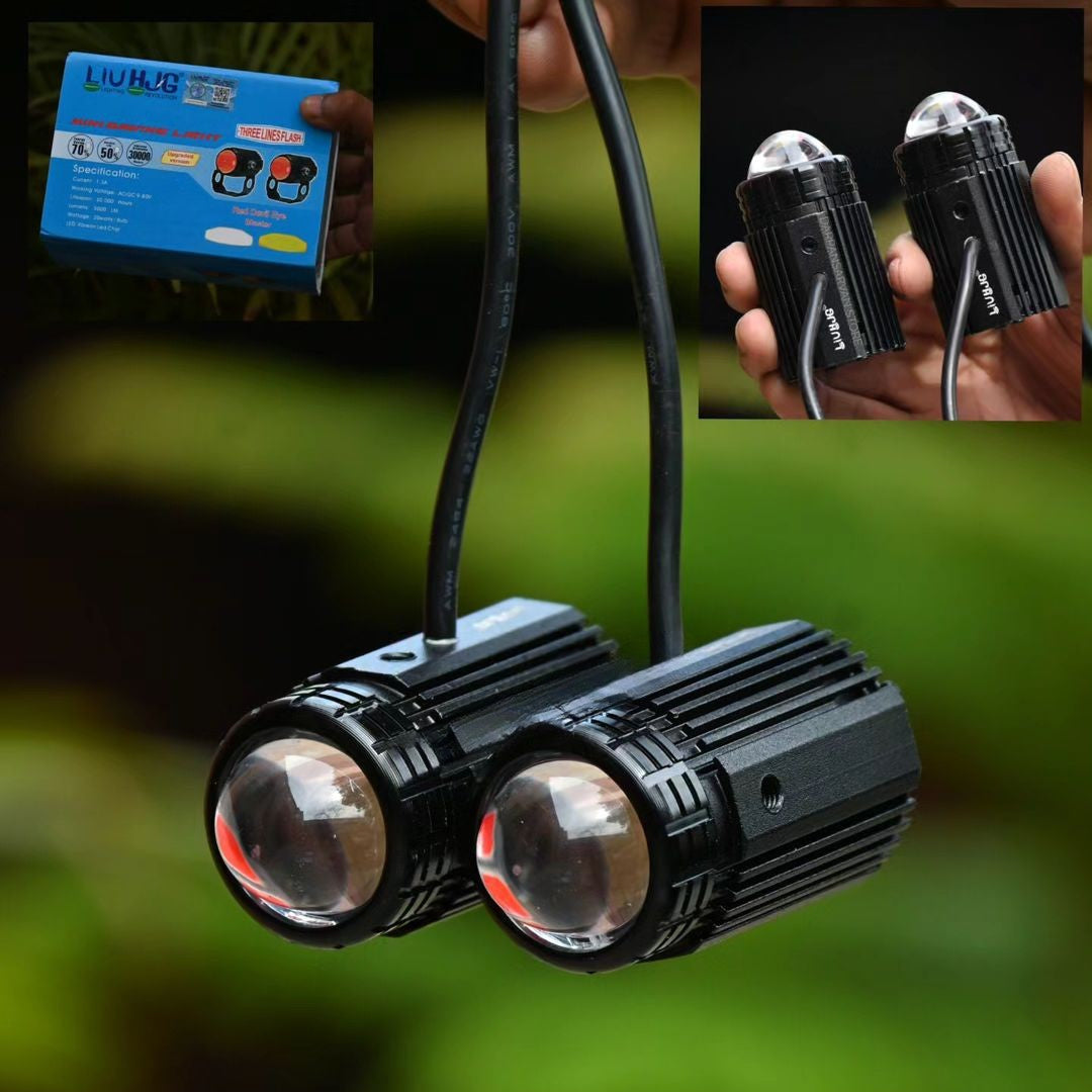 Liu HJG Mini Driving Lights 40W Dual Colour With Red Devil & Flashing Modes For Motorcycles, Scooters, Cars, Jeeps (Pack of 2)