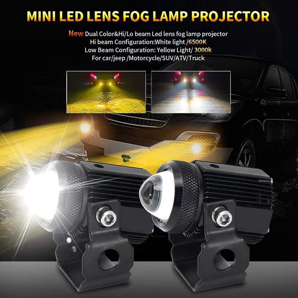 Liu HJG Mini Driving Lights 40W Dual Colour With Red Devil & Flashing Modes For Motorcycles, Scooters, Cars, Jeeps (Pack of 2)